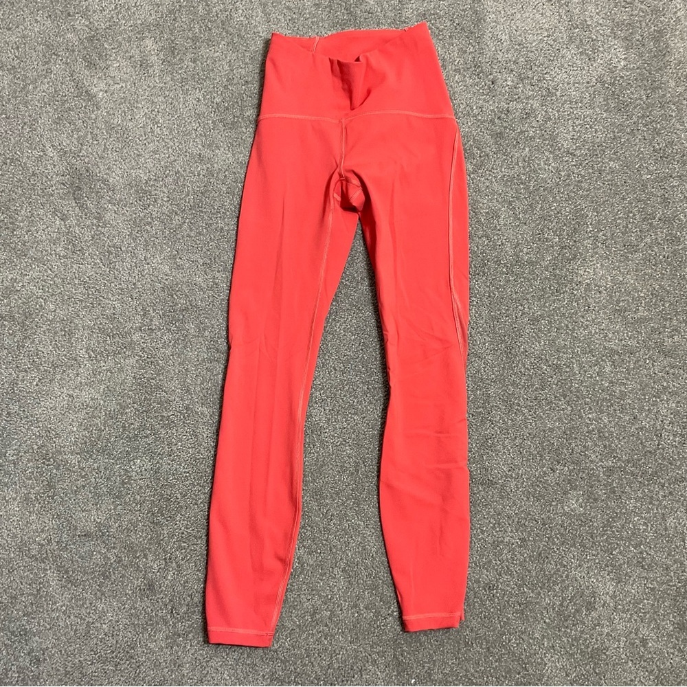 Lululemon Train Time HR Tight 25‘’ size：2 Poppy Coral - Picture 2 of 9